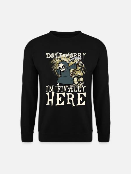 I'm finally here Dabbender Sensenmann Dabbing Moon - Unisex Pullover - Schwarz