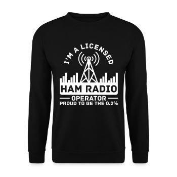 Licensed Ham Radio Operator Proud Amateur Radio - Unisex Sweatshirt - black - Front - Alina (178cm) & Michal (187cm)