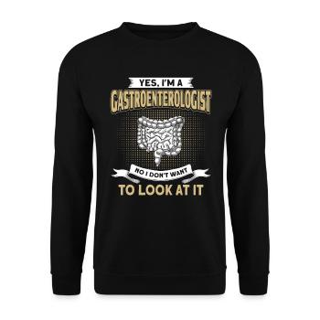 Proktologe Gastroenterologie Gastroenterologe - Unisex Pullover - Schwarz - Vorne - Alina (178cm) & Michal (187cm)