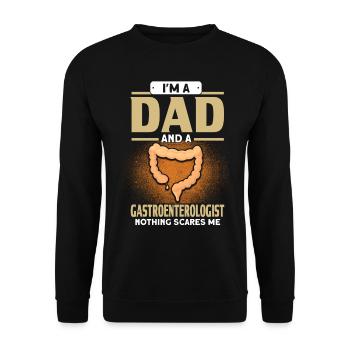 Proktologe Gastroenterologe Arzt Geschenk - Unisex Pullover - Schwarz - Vorne - Alina (178cm) & Michal (187cm)