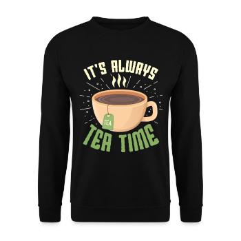 Teedesign für Teeliebhaber - Unisex Pullover - Schwarz - Vorne - Alina (178cm) & Michal (187cm)