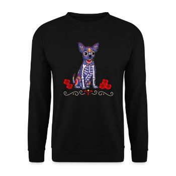 Día de los Muertos Day of Dead / Chihuahua Dog - Unisex Sweatshirt - black - Front - Alina (178cm) & Michal (187cm)