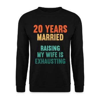 20 ans marié drôle 20ème anniversaire de mariage - Sweat-shirt Unisexe - noir - Devant - Alina (178cm) & Michal (187cm)