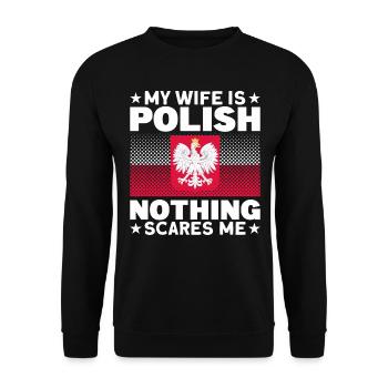 Pole Polnische Flagge Polen Geschenk - Unisex Pullover - Schwarz - Vorne - Alina (178cm) & Michal (187cm)