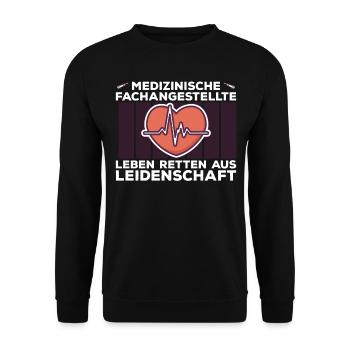 Medizinische Fachangestellte Krankenschwester MFA - Unisex Pullover - Schwarz - Vorne - Alina (178cm) & Michal (187cm)