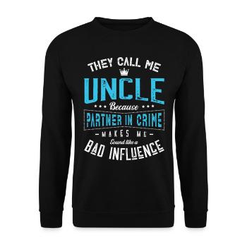 Uncle Design for a Uncles - Unisex Sweatshirt - black - Front - Alina (178cm) & Michal (187cm)