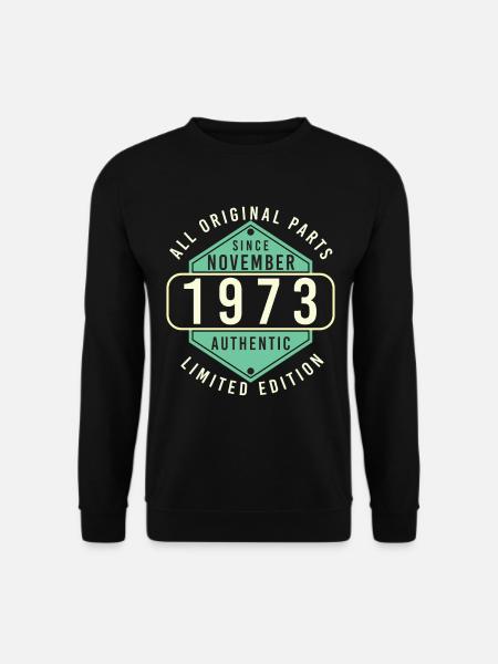 Geboren November 1973 Vintage - Unisex Pullover - Schwarz
