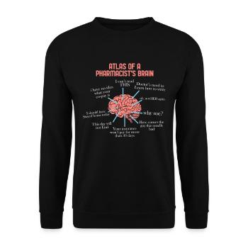 Pharmacien Brain Tech Pharmacie médicale - Sweat-shirt Unisexe - noir - Devant - Alina (178cm) & Michal (187cm)