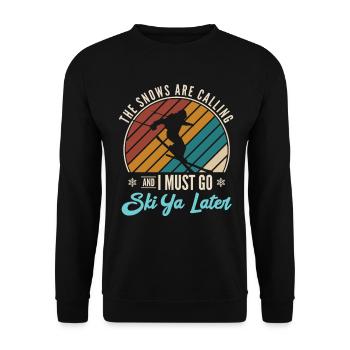 Ski Skiing Skier Skiing Cross-country skiing Biathlon - Unisex Sweatshirt - black - Front - Alina (178cm) & Michal (187cm)