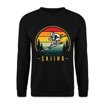 Ski Skiing Skier Skiing Cross-country skiing Biathlon - Unisex Sweatshirt - black - Front - Alina (178cm) & Michal (187cm)
