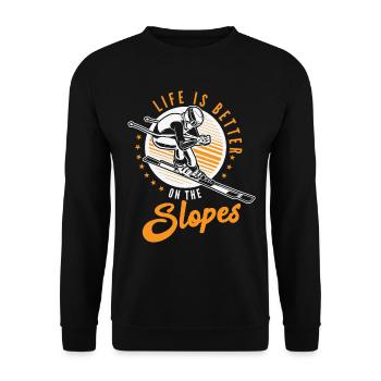 Ski Skiing Skier Skiing Cross-country skiing Biathlon - Unisex Sweatshirt - black - Front - Alina (178cm) & Michal (187cm)