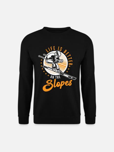 Ski Skiing Skifahrer Skisport Langlauf Biathlon - Unisex Pullover - Schwarz