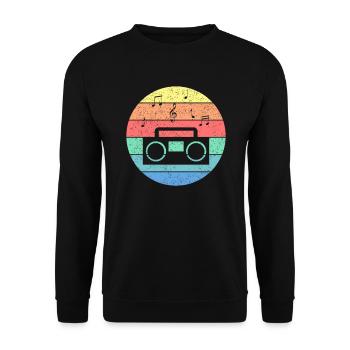 90er Jahre 1990er Neunziger Outfit Mottoparty 80er - Unisex Pullover - Schwarz - Vorne - Alina (178cm) & Michal (187cm)