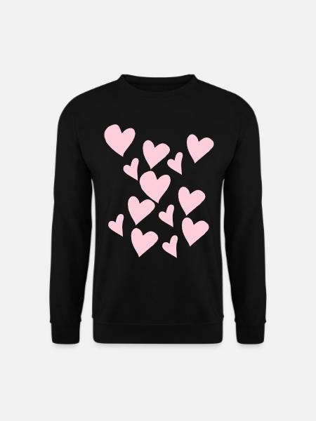 Zart Rosa Herzen - Unisex Pullover - Schwarz