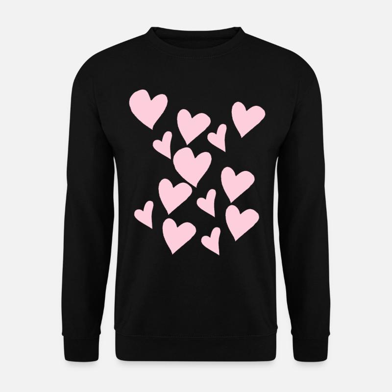 Delicate Pink Hearts - Unisex Sweatshirt - black