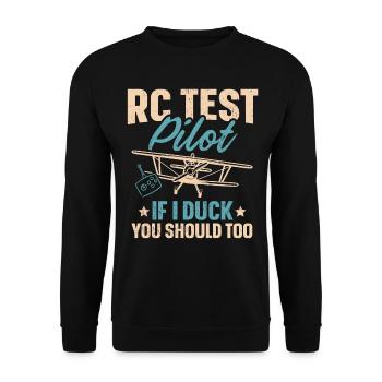 RC Plane RC Airplane RC Test Pilot - Unisex Sweatshirt - black - Front - Alina (178cm) & Michal (187cm)