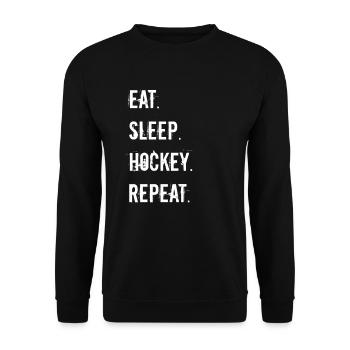 Hockey - eat sleep hockey repeat - Unisex Sweatshirt - black - Front - Alina (178cm) & Michal (187cm)