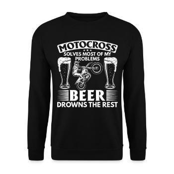 Enduro Dirt Bike This is my Motocross riding Shirt - Unisex Sweatshirt - black - Front - Alina (178cm) & Michal (187cm)