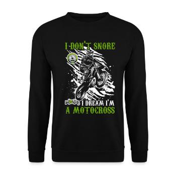 I don't snore I dream I'm a Motocross I Dirt Bike - Unisex Sweatshirt - black - Front - Alina (178cm) & Michal (187cm)