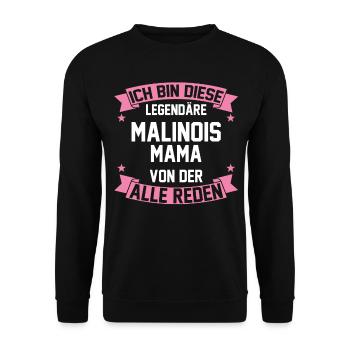 Belgischer Schäferhund Malinoismama Malinois Mama - Unisex Pullover - Schwarz - Vorne - Alina (178cm) & Michal (187cm)