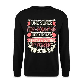 Aide Soignante Aides Soignants - Sweat-shirt Unisexe - noir - Devant - Alina (178cm) & Michal (187cm)