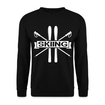 Skiing Ski Skiing Gift - Unisex Sweatshirt - black - Front - Alina (178cm) & Michal (187cm)