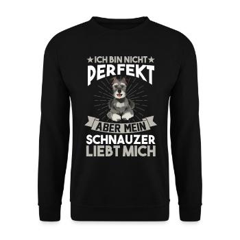 Hund Schnauzer Züchter Schnauzer - Unisex Pullover - Schwarz - Vorne - Alina (178cm) & Michal (187cm)