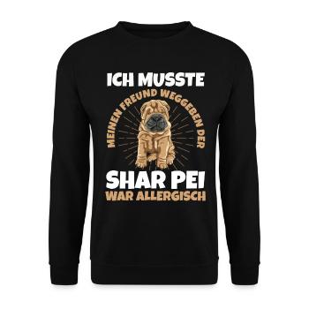 Shar Pei Hundebesitzer Hunde - Unisex Pullover - Schwarz - Vorne - Alina (178cm) & Michal (187cm)