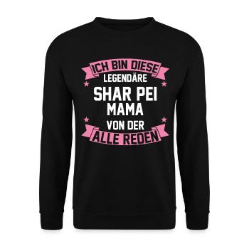 Shar Peimama Shar Pei Mama - Unisex Pullover - Schwarz - Vorne - Alina (178cm) & Michal (187cm)