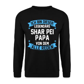 Shar Peipapa Shar Pei Papa - Unisex Pullover - Schwarz - Vorne - Alina (178cm) & Michal (187cm)