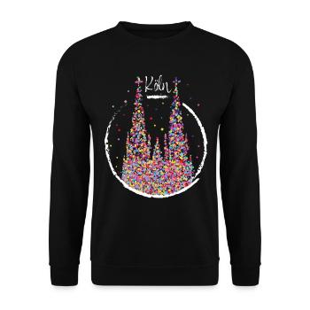 Cathédrale de Cologne Carnaval Carnaval Confetti Cadeau - Sweat-shirt Unisexe - noir - Devant - Alina (178cm) & Michal (187cm)