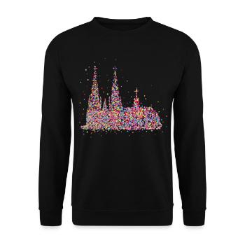 Cathédrale de Cologne Carnaval Carnaval Confetti Cadeau - Sweat-shirt Unisexe - noir - Devant - Alina (178cm) & Michal (187cm)