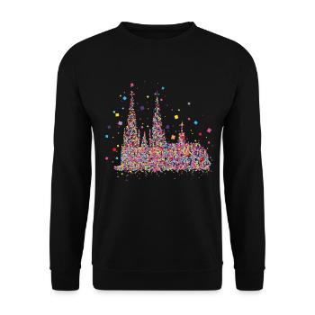 Cathédrale de Cologne Carnaval Confettis Carnaval Cadeau - Sweat-shirt Unisexe - noir - Devant - Alina (178cm) & Michal (187cm)