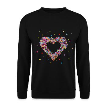 Heart of confetti - Unisex Sweatshirt - black - Front - Alina (178cm) & Michal (187cm)