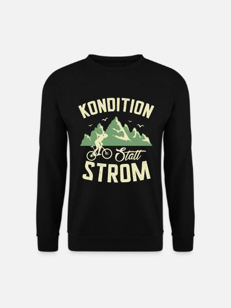 Mountainbike Kondition statt Strom - Unisex Pullover - Schwarz