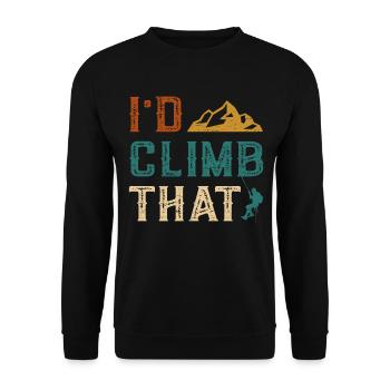 Rock Climbing Mountain Climber Bouldering - Unisex Sweatshirt - black - Front - Alina (178cm) & Michal (187cm)