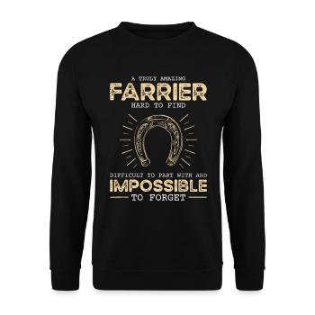 Hufschmied Ein wirklich erstaunlicher Hufschmied - Unisex Pullover - Schwarz - Vorne - Alina (178cm) & Michal (187cm)