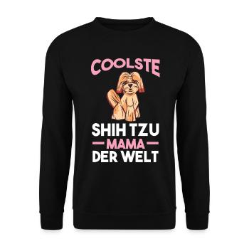 Shih Tzu Shih Tzu Mama - Unisex Pullover - Schwarz - Vorne - Alina (178cm) & Michal (187cm)
