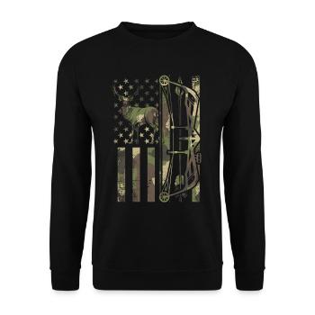 Bow & Arrow Bow Hunting Deer Hunting - Unisex Sweatshirt - black - Front - Alina (178cm) & Michal (187cm)