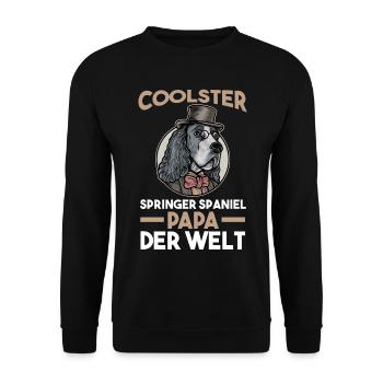 Springer Spaniel Springer Spaniel Papa - Unisex Pullover - Schwarz - Vorne - Alina (178cm) & Michal (187cm)