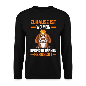 Springer Spaniel - Unisex Pullover - Schwarz - Vorne - Alina (178cm) & Michal (187cm)