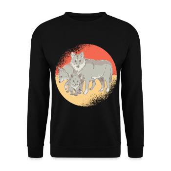Wolf Family Wolves Wolf Baby Wolf Mother Family - Unisex Sweatshirt - black - Front - Alina (178cm) & Michal (187cm)