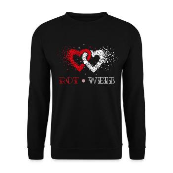 Köln Rot Weiss Karneval Fasching Konfetti Geschenk - Unisex Pullover - Schwarz - Vorne - Alina (178cm) & Michal (187cm)