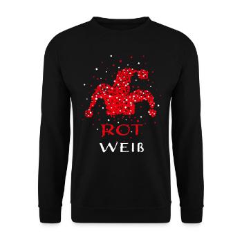 Köln Rot Weiss Karneval Fasching Konfetti Geschenk - Unisex Pullover - Schwarz - Vorne - Alina (178cm) & Michal (187cm)