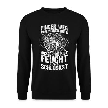 Angel Geschenke Deko Angelzubehör Köder - Unisex Pullover - Schwarz - Vorne - Alina (178cm) & Michal (187cm)