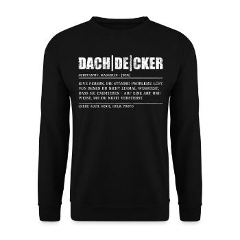Dachdecker - Unisex Pullover - Schwarz - Vorne - Alina (178cm) & Michal (187cm)