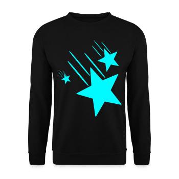 3 Turquoise Stars - Unisex Sweatshirt - black - Front - Alina (178cm) & Michal (187cm)