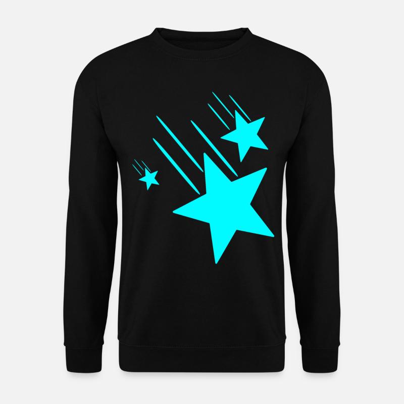3 Türkisfarbende Sterne - Unisex Pullover - Schwarz