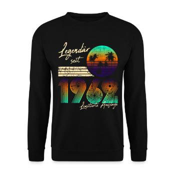 59. Geburtstag Vintage Geschenk Legendär Seit 1962 - Unisex Pullover - Schwarz - Vorne - Alina (178cm) & Michal (187cm)