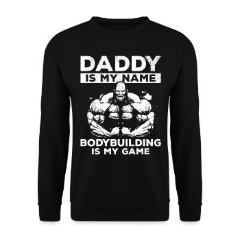 Fitness Daddy est mon nom La musculation est mon jeu - Sweat-shirt Unisexe - noir - Devant - Alina (178cm) & Michal (187cm)